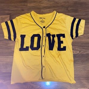 Jersey button up tee shirt